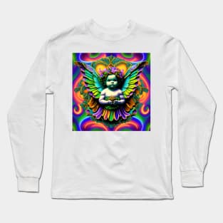 Cherub Angel Psychedelic Trippy Wings Long Sleeve T-Shirt